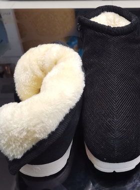 冬季手工北京男女老人保暖布鞋高帮家居棉拖鞋防滑加绒毛毛月子鞋