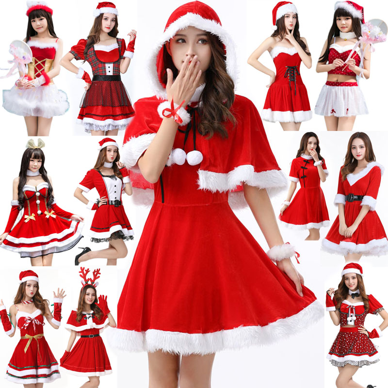 圣诞节服装成人女服饰圣诞装节日派对装扮圣诞老人套装舞台表演装