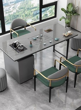 2022款岩板茶桌椅组合现代简约办公室茶具套装一体阳台轻奢小茶台