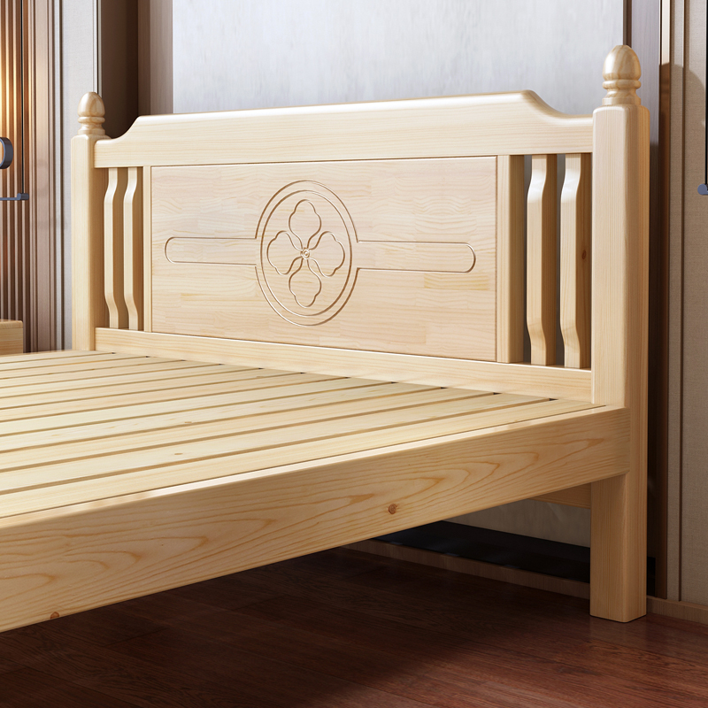 实木床1.8米1.5米单双人床现代简约主卧宾馆出租房专用新中式婚床