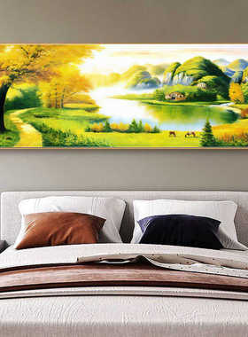 现代卧室床头装饰画客厅书房沙发背景墙面挂画主卧房间背景墙壁画
