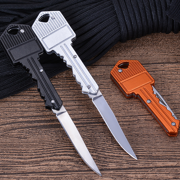 便携式钥匙刀防身装备户外刀随身折叠刀钥匙扣旅行不锈钢水果刀小