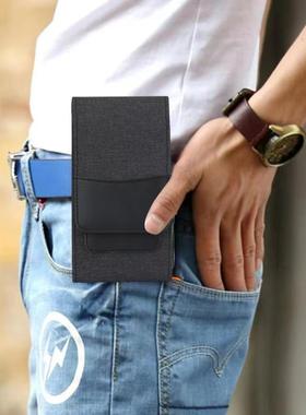 双层牛津布手机包适用于华为vivo苹果oppo小米手机套挂腰包穿皮带