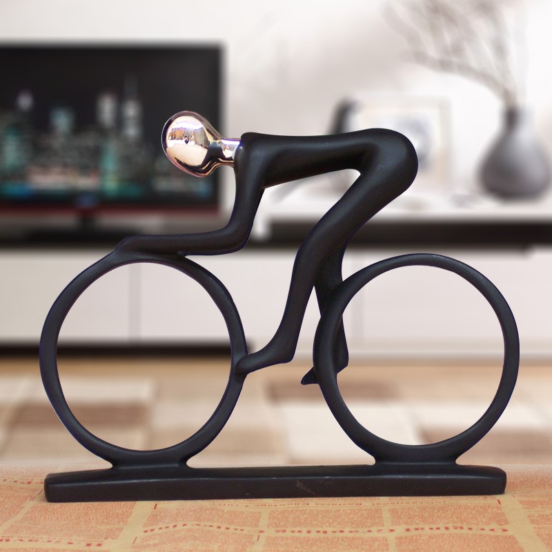 现代简约轻奢创意客厅酒柜摆件办公室书房运动单车雕塑装饰品摆设