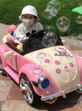 超可爱粉公主车儿童遥控电动车可坐人四轮玩具汽车女童车生日礼物