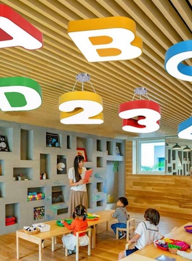 幼儿园卡通数字字母灯母婴店培训机构教室过道儿童房创意吸顶吊灯