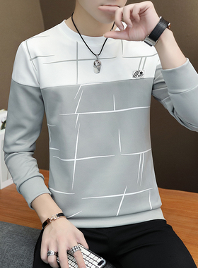 男士长袖T恤男装春秋季新款卫衣薄款韩版修身学生青少年小衫潮流