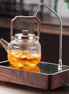电陶炉茶壶套装家用简约烧水壶轻奢蒸煮双用花茶壶自动上水煮茶炉