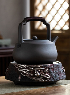 日式陶壶煮茶壶电陶炉家用大号陶瓷泡茶烧水复古煮茶器提梁壶套装