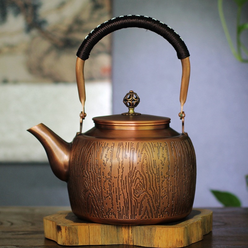 新款家用手工铜茶壶纯紫铜大容量加厚泡茶烧水壶功夫茶具茶器明火
