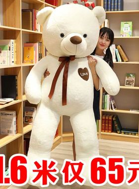 超大熊公仔特大号毛绒玩具泰迪熊猫洋布娃娃抱抱熊女1.6玩偶可爱