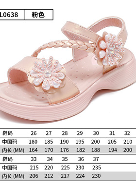 回力童鞋儿童凉鞋2023新款孩纯色公主鞋童软底舒适沙滩鞋夏季女