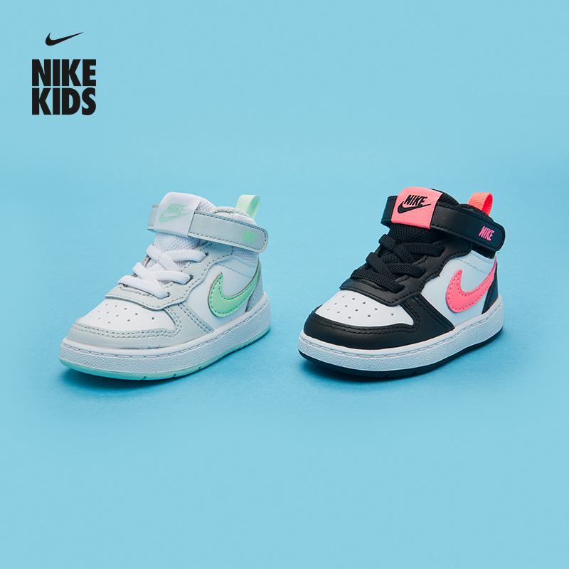 Nike耐克官方男女童COURT BOROUGH婴童运动童鞋魔术贴夏季CD7784
