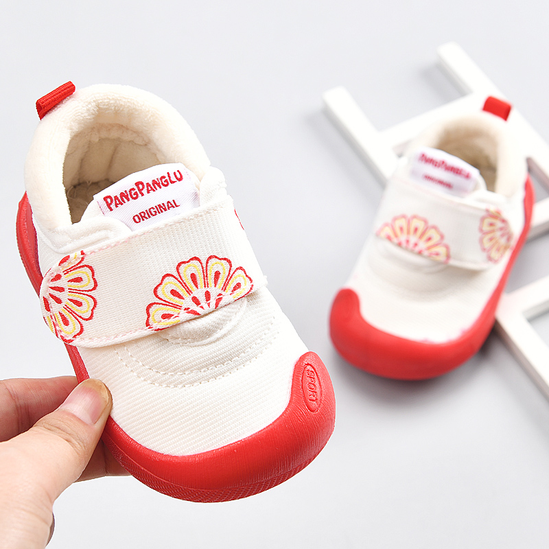 学步鞋女宝宝鞋子冬季婴幼儿0一1-3岁2婴儿童鞋软底加绒款男棉鞋