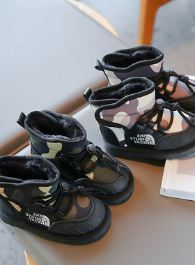 宝宝加厚雪地靴冬季2024新款女童加绒冬靴男童保暖棉鞋婴儿软底鞋
