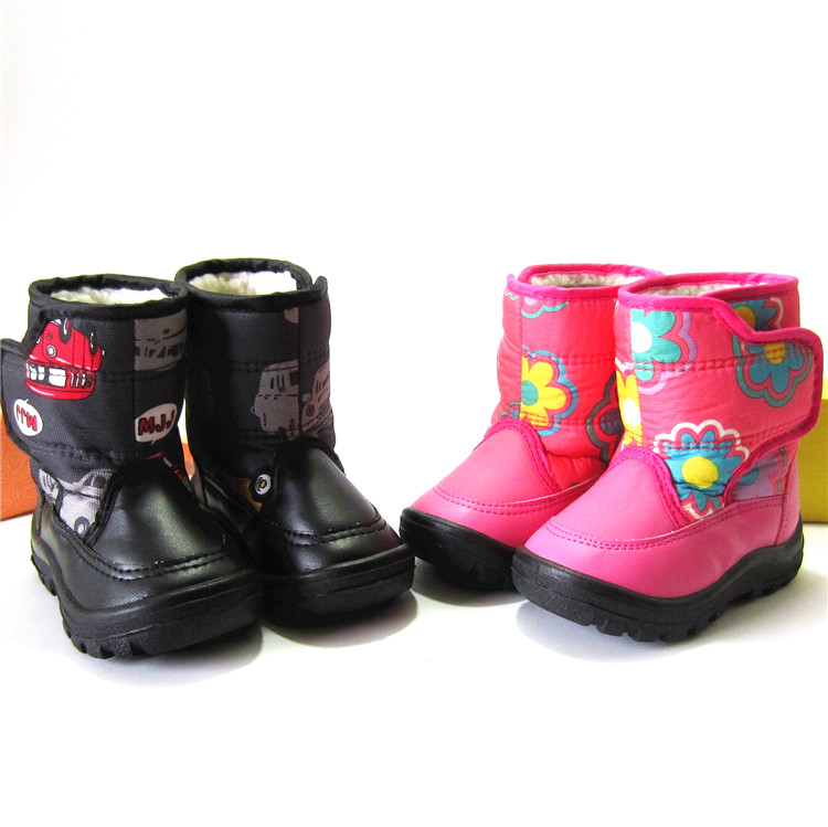 日本冬季防雨布儿童雪地靴子羊羔绒宝宝保暖棉鞋低筒短靴男女童鞋