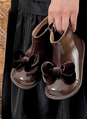 MOLI童鞋儿童2023冬季新款女童靴子百搭皮靴女宝宝软底短靴潮加绒