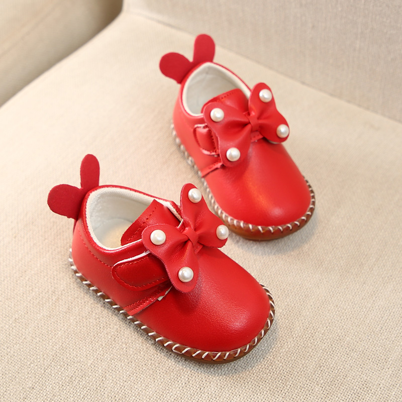 秋冬季学步春女宝宝鞋子6-18个月公主鞋0-3岁2防滑皮鞋软底婴儿鞋