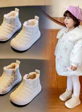 女宝宝棉鞋冬季加绒保暖棉靴婴儿软底学步鞋男0一1-2岁婴幼儿短靴