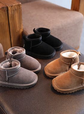 儿童雪地靴2023冬季新款加绒加厚冬靴女童软底棉靴子男童宝宝棉鞋