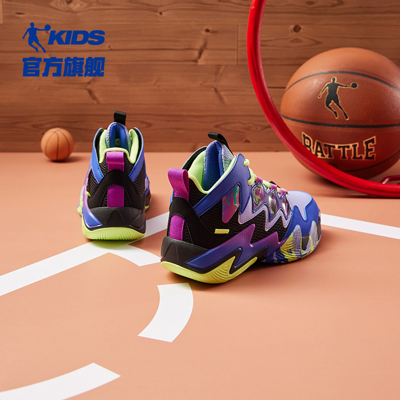 中国乔丹童鞋男童篮球鞋2023冬季大童实战防滑战靴儿童运动鞋鞋子