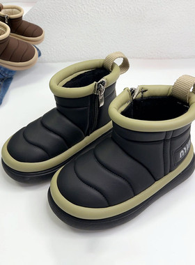 保暖防臭冬季2023年新款面包儿童鞋小孩子男童女童雪地大棉鞋加厚
