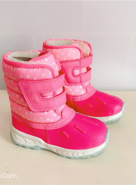 清货少量 外贸女童雪地靴冬季棉靴保暖防水轻便简洁软面加厚儿童0