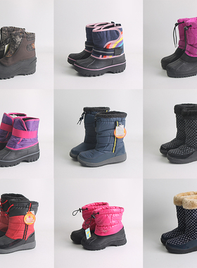 特价外贸圆蛋儿童雪地靴防水冬季男女童靴子加绒保暖防滑耐磨棉靴