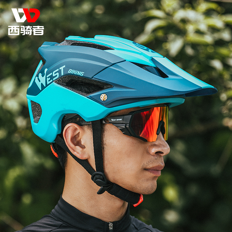 西骑者山地车头盔超轻公路车竞技安全盔自行车一体男女骑行装备