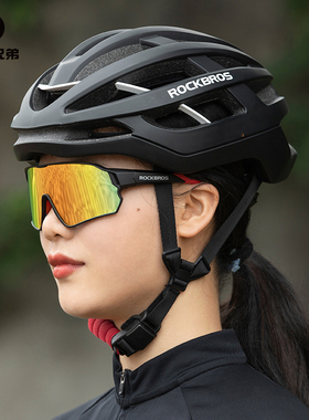 洛克兄弟骑行头盔气动自行车头盔一体成型安全帽男山地公路车装备