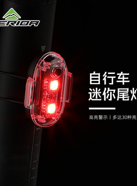 美利达自行车灯后尾灯山地车公路车USB充电警示灯夜间骑行头盔灯