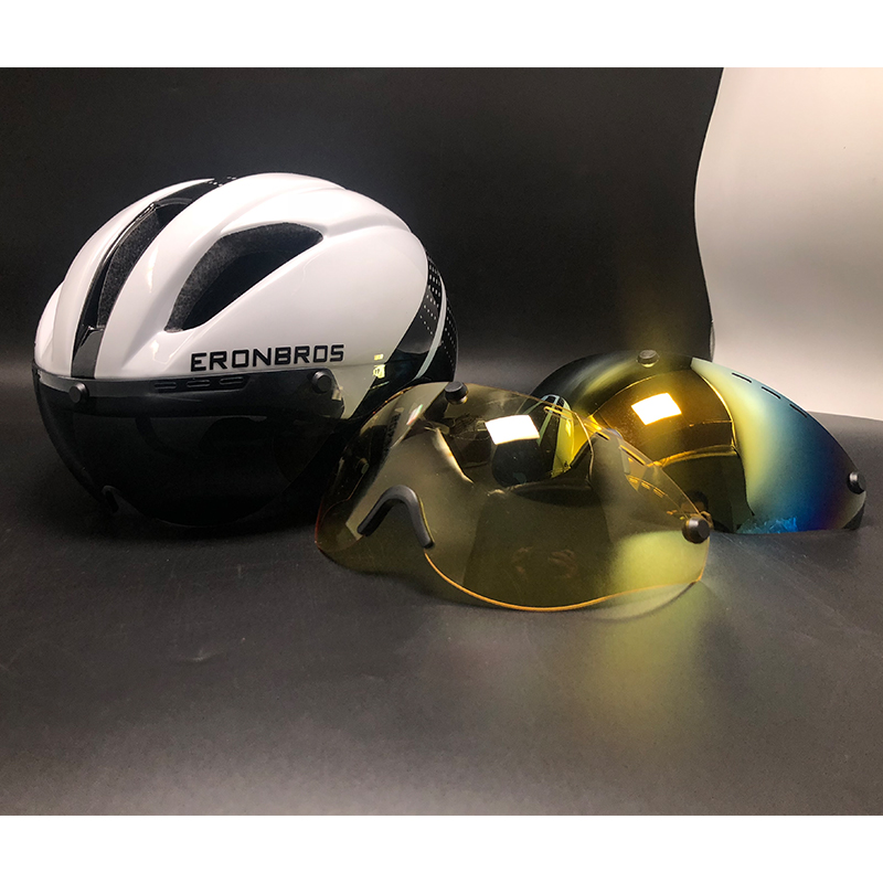 山地车公路自行车头盔磁吸式风镜电动电瓶车骑行安全帽男女装备