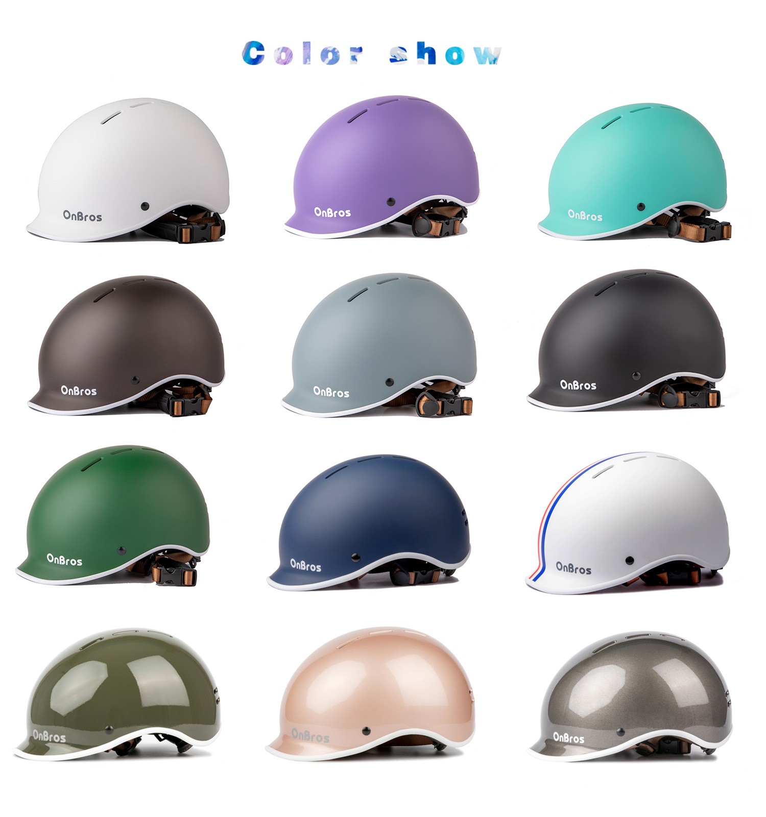 OnBros外贸新款跨境城市复古头盔休闲自行车安全帽公路骑行头盔