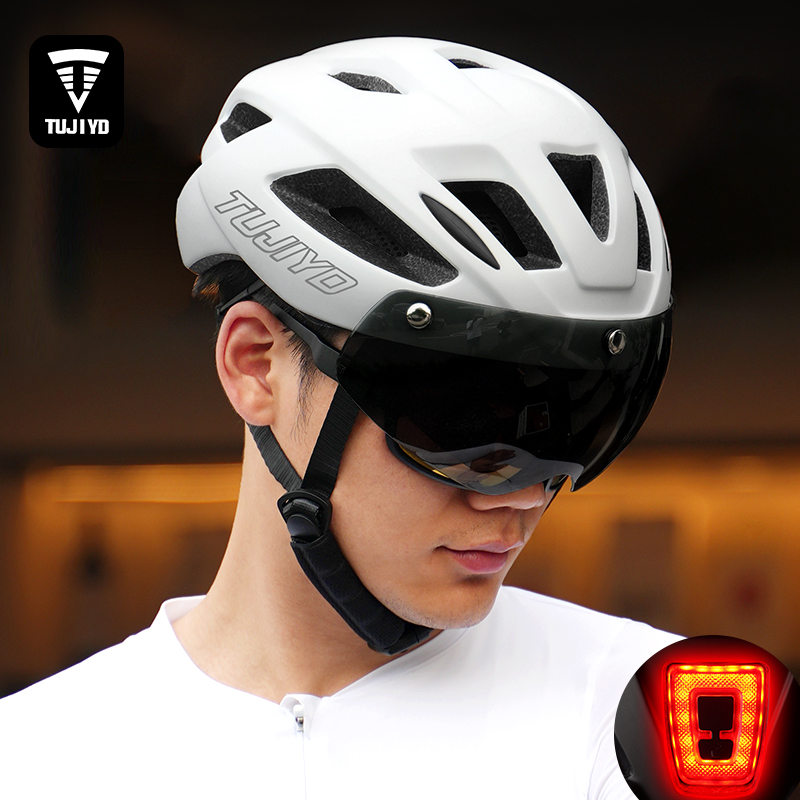 TUJIYD自行车头盔磁吸镜片透气山地公路车骑行盔男安全帽单车装备