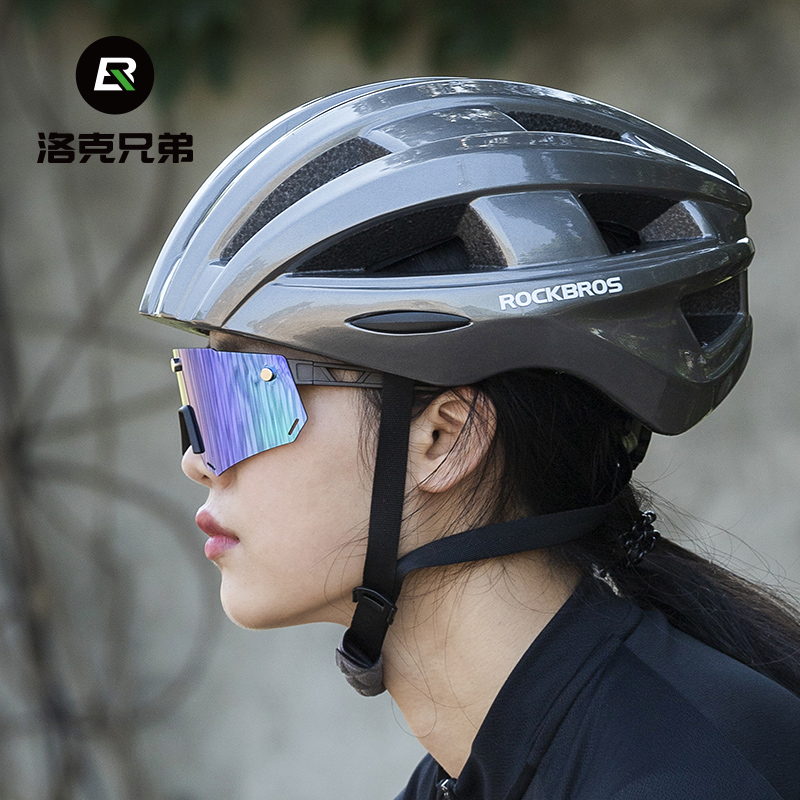 洛克兄弟骑行头盔带尾灯充电发光山地公路自行车头盔男安全帽装备