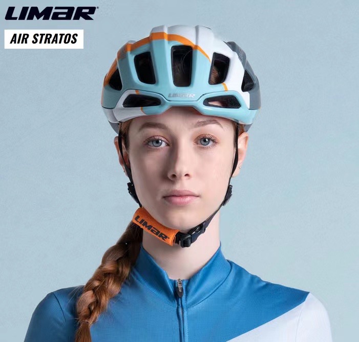 意大利LIMAR stratos骑行头盔 灰蓝橙限量版 自行车公路车安全帽