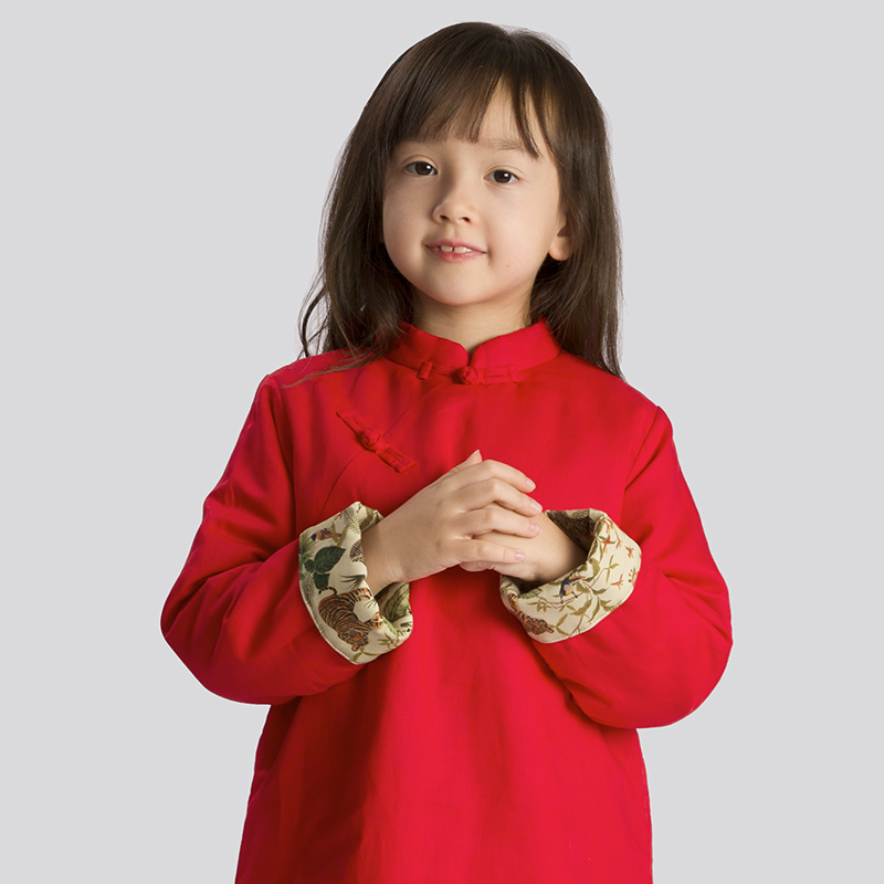 雅童小铺童装女童夹棉长袖旗袍冬款中式儿童汉服唐装中国风拜年服