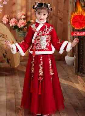 女童汉服周岁中国风超仙过年唐装棉袄冬款宝拜年服儿童旗袍装童装