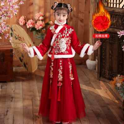 女童汉服周岁中国风超仙过年唐装棉袄冬款宝拜年服儿童旗袍装童装