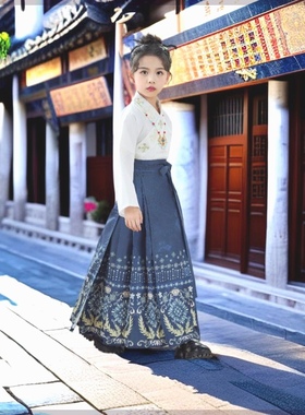 原创汉服儿童唐装拜年服日常改良冬季女童中国风古风马面裙2023新