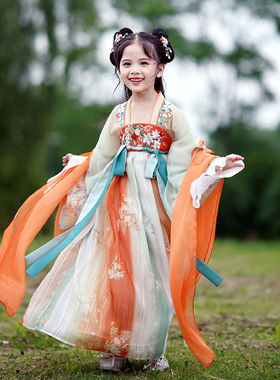 汉服女童秋冬季襦裙子儿童中国风古装仙气小女孩汉服唐装长袖