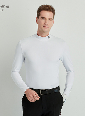 高尔夫男装时尚保暖衣打底衫修身弹力长袖T恤秋冬golf服装男上衣