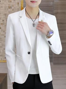 纯色西装外套男2023年新款韩版修身秋冬季薄款单件长袖小西装上衣
