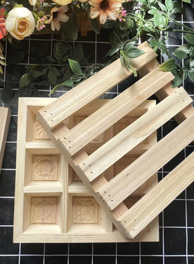 厂家直销实木梯形雕花松糕模具木制米糕蒸松糕烘培模具做米糕模具