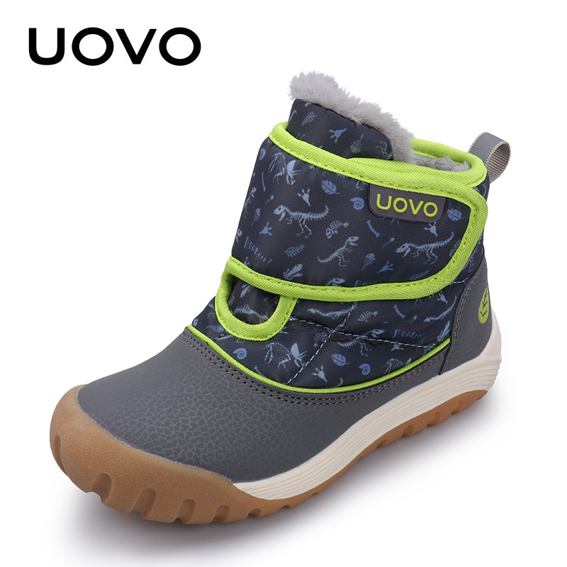 UOVO童鞋新款2023冬季儿童雪地棉靴男童女童短靴保暖中小童户外靴