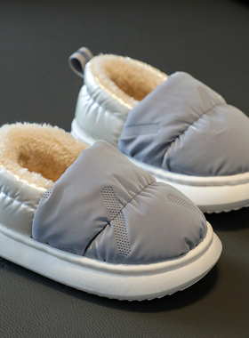 冬季棉鞋儿童男童女童2-9岁防滑保暖羽绒布防水宝宝居家棉拖鞋新1