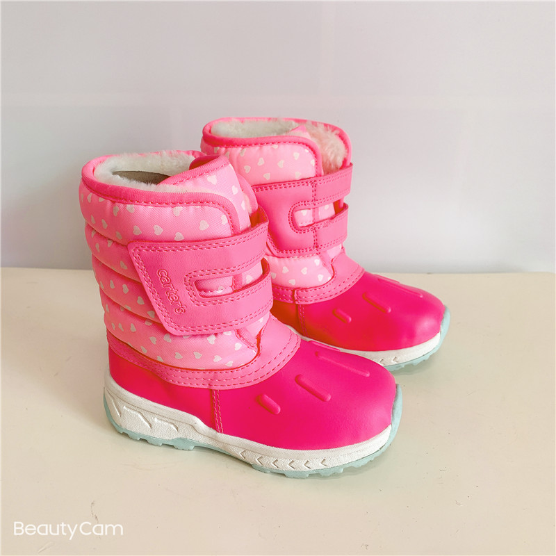 清货少量 外贸女童雪地靴冬季棉靴保暖防水轻便简洁软面加厚儿童0