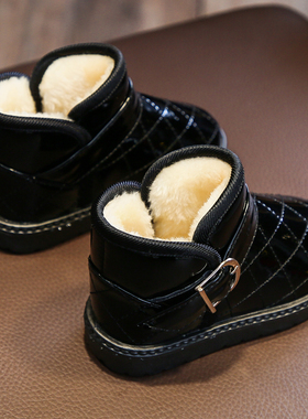 【加绒加厚+防水皮面】男女儿童鞋雪地靴冬季防滑软底低帮大棉鞋