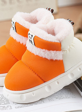 儿童棉拖鞋2023新款包跟冬季可爱防水外穿保暖女男童高帮毛毛棉鞋