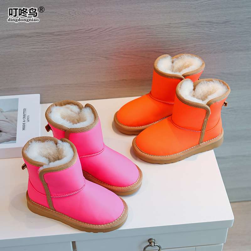 女童炸街保暖雪地靴2022冬季男童鞋子韩版时尚儿童加绒加厚大棉鞋